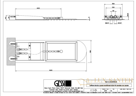 душевая система gessi tremillimetri tondo 33053.238, mirror steel