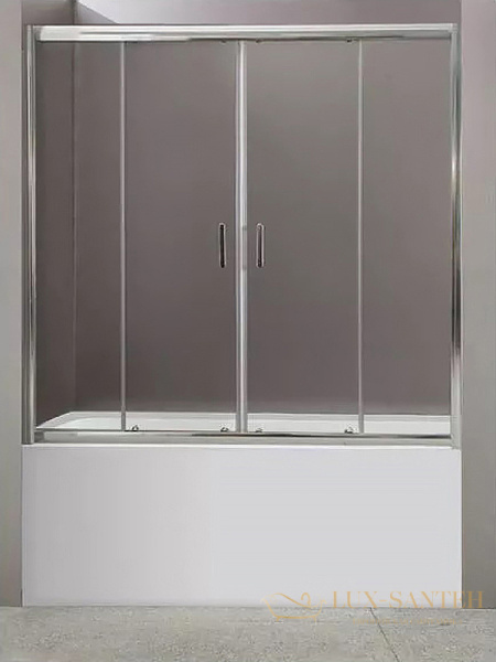 шторка на ванну belbagno uno uno-vf-2-170/145-c-cr 170 см профиль хром, стекло прозрачное 