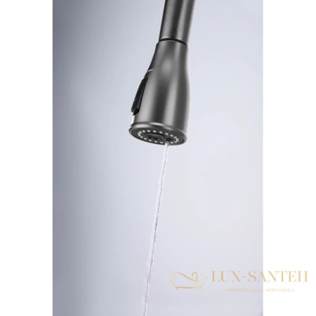 смеситель paulmark lange la214212-gm для кухни с подключением к фильтру, вороненая сталь