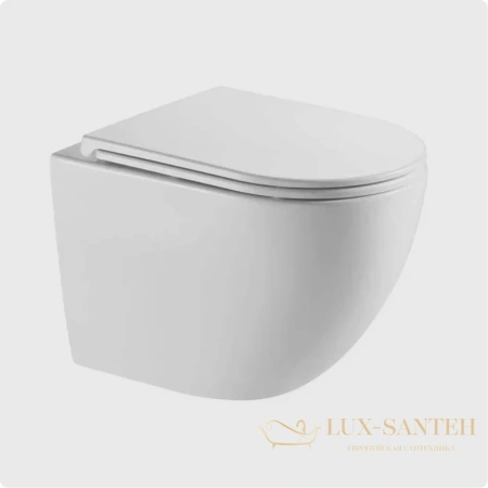 унитаз подвесной безободковый aquame aqm2002l, смыв торнадо, с быстросъемным сиденьем softclose, белый глянцевый