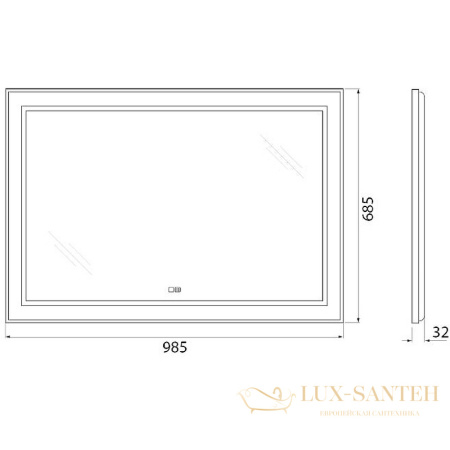 зеркало belbagno kraft spc-kraft-985-685-tch-warm 98.5 см с подсветкой, с подогревом, с сенсорным выключателем, сатин