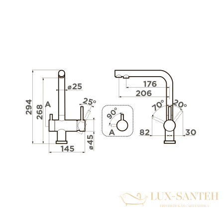 смеситель omoikiri nagano-p-ch 4974081 для кухни с подключением к фильтру, шампань
