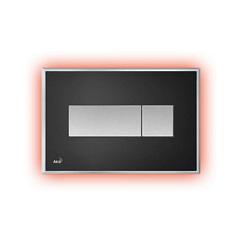alcaplast кнопка управления с цветной пластиной, светящаяся кнопка черная глянцевая, свет красный m1474-aez113