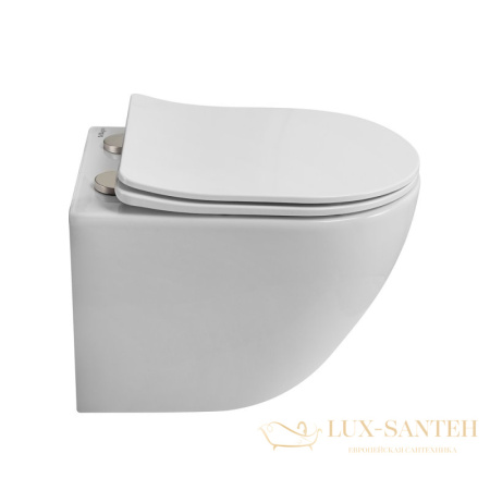 унитаз подвесной belbagno due 2.1 bb7006chr/sc безободковый, с сиденьем микролифт, белый глянцевый