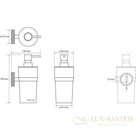 дозатор для жидкого мыла bemeta stella 166109017 250 мл, настенный, хром