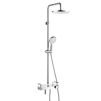 смеситель lemark tropic lm7011c для ванны и душа термост. с верхней душ.лейкой "тропич. дождь", хром