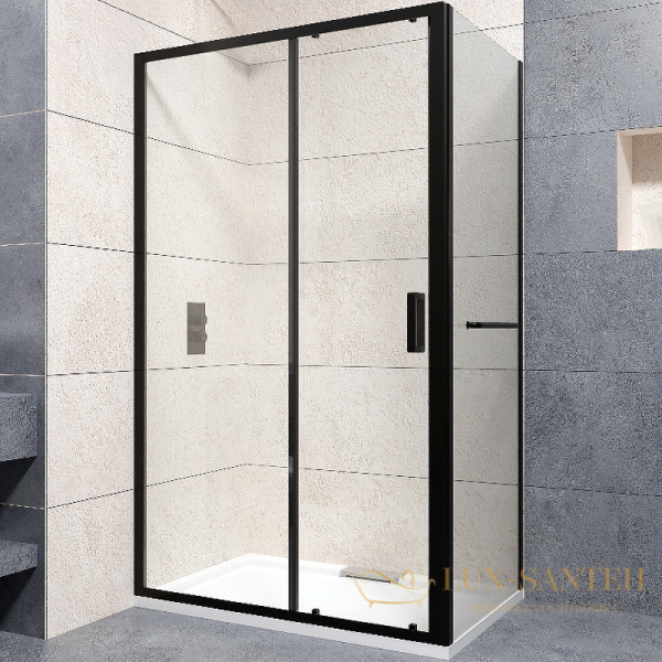 душевой уголок rgw passage 350876168-14 pa-76-1b 160х80, профиль черный, стекло прозрачное