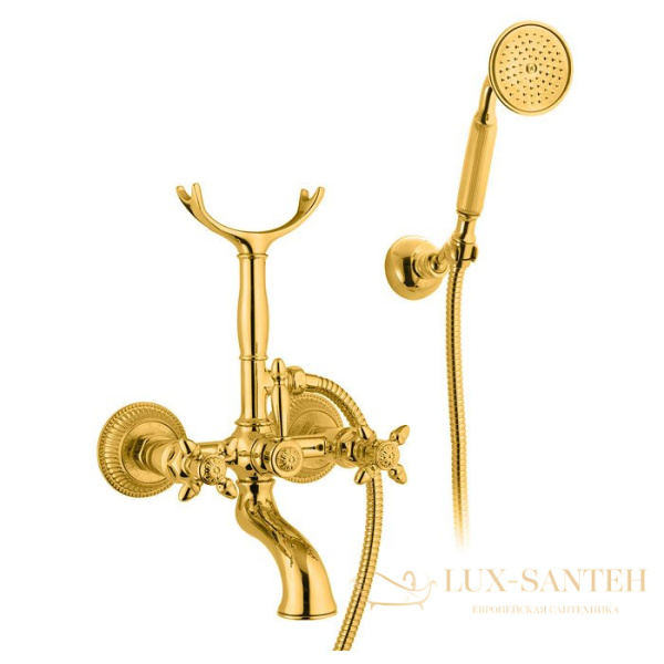 смеситель для ванны nicolazzi impero, 1202go36, настенный, с душевым комплектом, золото
