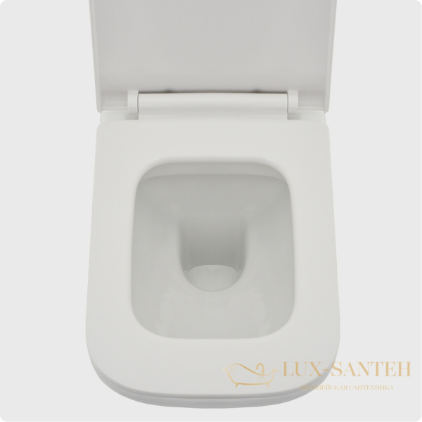 унитаз подвесной безободковый aquame aqm2007, с быстросъемным сиденьем softclose, белый глянцевый