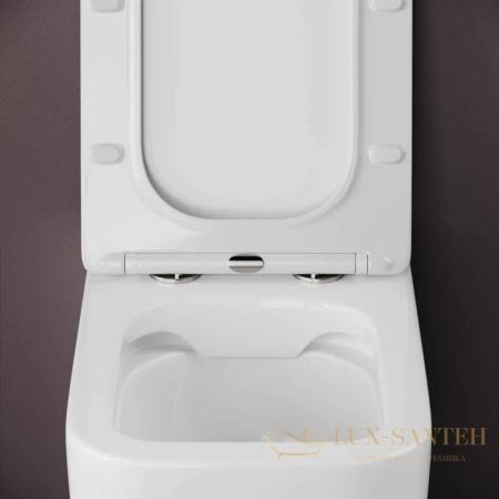 приставной безободковый унитаз ceramica nova cubic cn1809 с сиденьем микролифт, белый