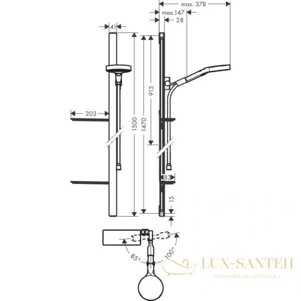 душевой гарнитур hansgrohe rainfinity 27673000
