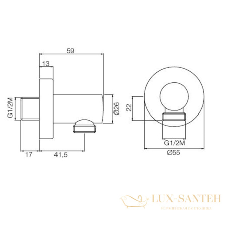 подключение для душевого шланга fima carlo frattini, shower accessories f2172cr, хром