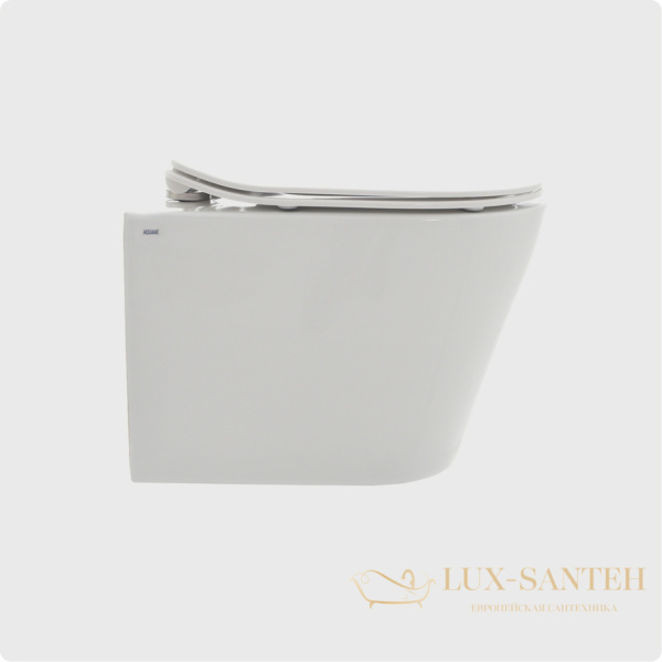 унитаз подвесной безободковый aquame aqm2001mb, с быстросъемным сиденьем softclose, черный матовый