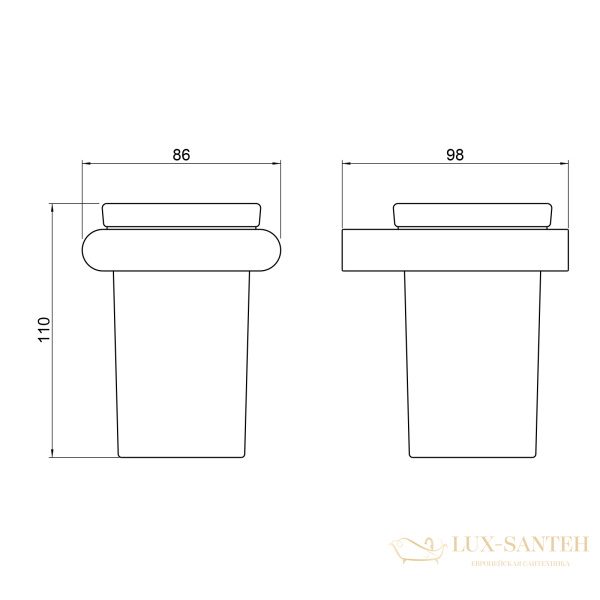 стакан для зубных щеток timo luiro 18433/03, черный матовый