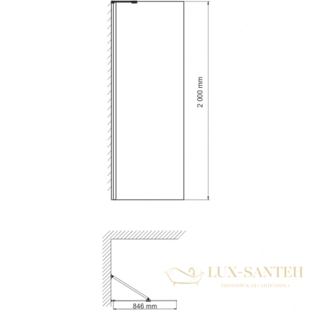 неподвижная перегородка wasserkraft aller 10h07-rp90 fixed 90 см 