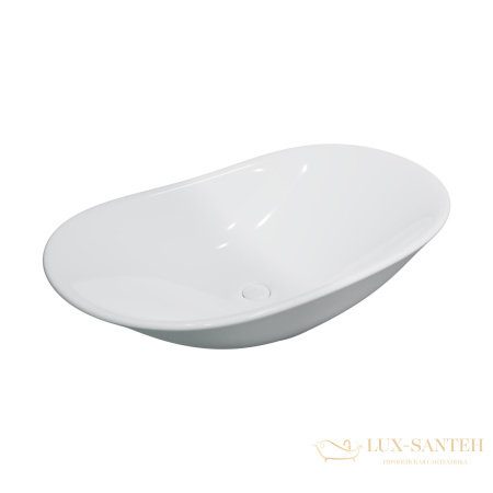 раковина накладная charus volterra 700-059w, 630*360*150 мм, белый глянцевый