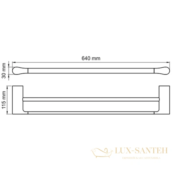 полотенцедержатель wasserkraft elbe k-7240 64 см, черный