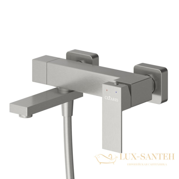 смеситель для ванны cezares slider-vd-in, с ручным душем, нержавеющая сталь