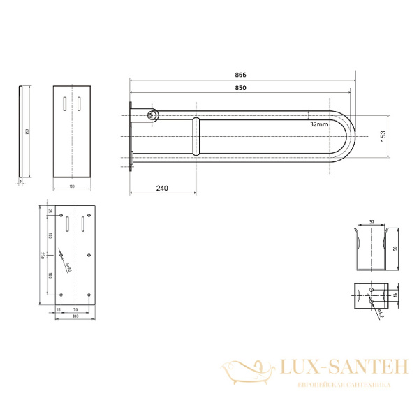 поручень bemeta help 301607321, хром глянцевый