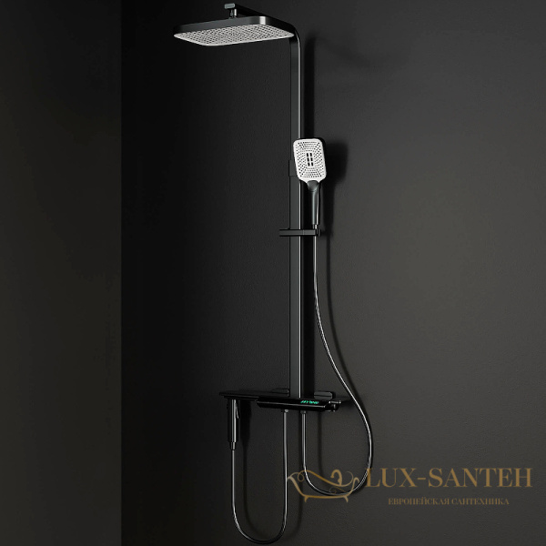 душевая система rgw shower panels 51140135-04 с термостатом sp-35b, черный матовый
