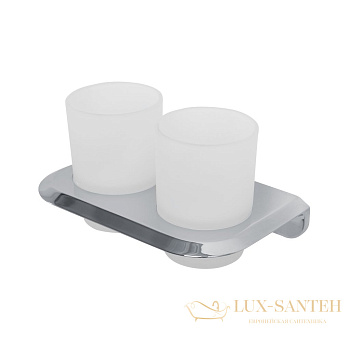 стакан для зубных щеток подвесной двойной cezares liner-tumds-01, хром глянцевый