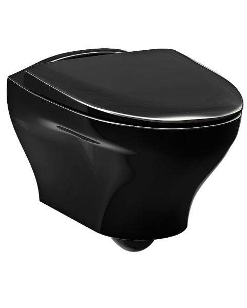 унитаз подвесной gustavsberg estetic hygienic flush gb1183300s0030 безободковый с сиденьем, цвет черный
