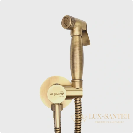 гигиенический набор со встроенным смесителем aquame retro aqm6010ob, бронза