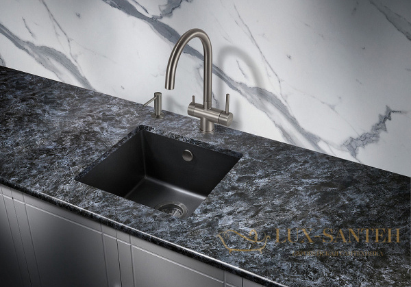 кухонная мойка milacio leon mc.77091 45 см, черный матовый