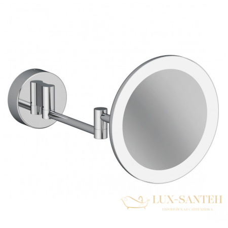 зеркало косметическое  kludi vela r 5899505w настенное, с led-подсветкой 4,5w, 3х кратное увеличение, хром глянцевый