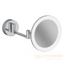 зеркало косметическое  kludi vela r 5899505w настенное, с led-подсветкой 4,5w, 3х кратное увеличение, хром глянцевый