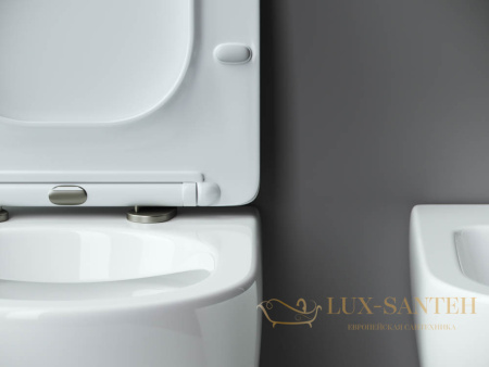 унитаз подвесной ceramica nova metropol cn4002, безободковый, с сиденьем микролифт, белый