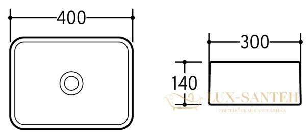 раковина накладная charus torello 700-052b, 400*300*140 мм, черный матовый