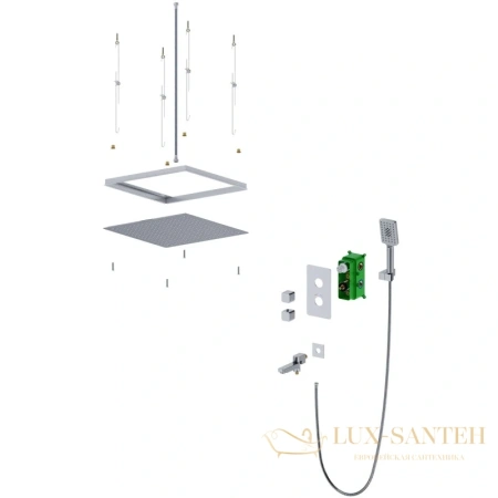 душевой комплект timo petruma sx-5019/00sm 500 мм, хром