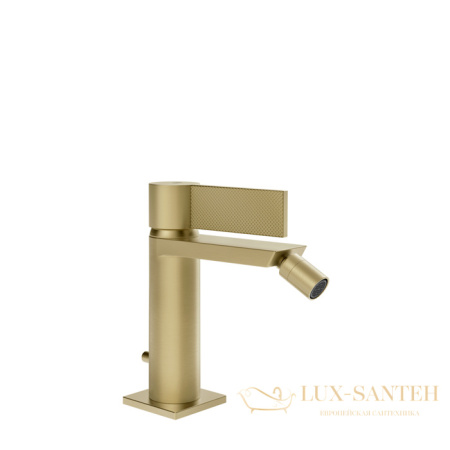 смеситель для биде gessi inverso diamantato 73607.727, с донным клапаном, brass brushed pvd