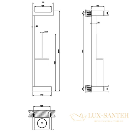 стойка с аксессуарами gessi inverso accessories 20867.727, brass brushed pvd