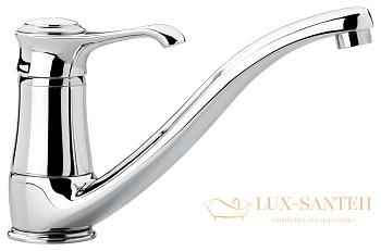 кухонный смеситель emmevi tiffany 6095/bc с поворотным изливом, белый-хром