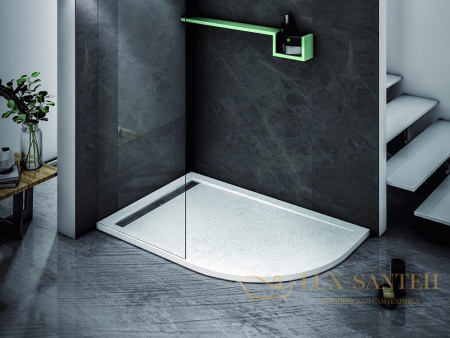 душевой поддон cezares tray as tray-as-rh-120/80-30-w-l из искусственного камня 120x80 l, белый