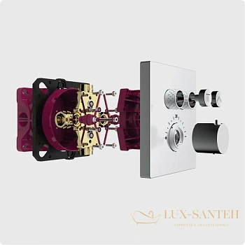 термостат встраиваемый для душа aquame aqm8801cr, на 2 потребителя, хром