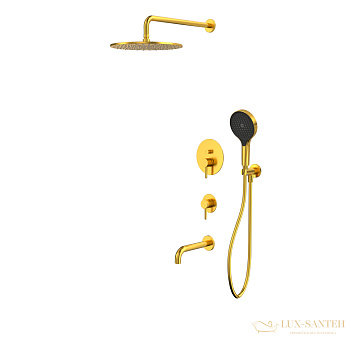душевая система для ванны скрытого монтажа whitecross y, yset07topglb, золото брашированное