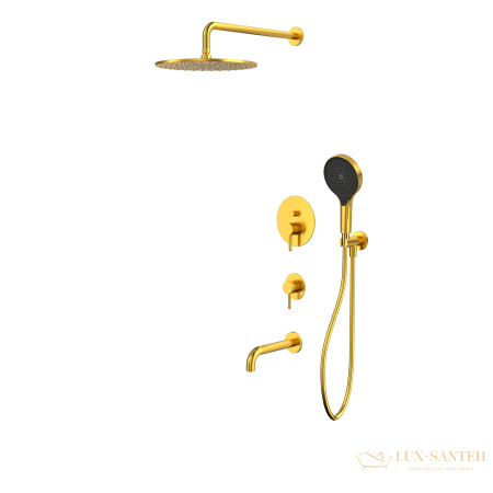 душевая система для ванны скрытого монтажа whitecross y, yset07topglb, золото брашированное