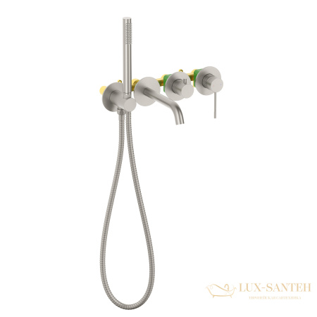 смеситель для ванны встраиваемый timo saona 2314/13ysm, никель брашированный