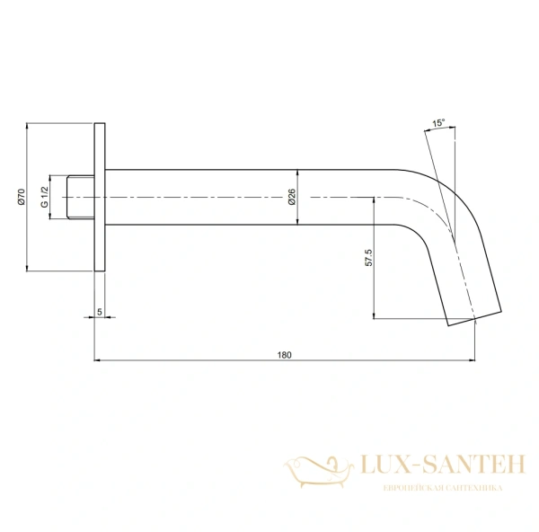 излив aquame aqm8302gm, регулировка 110-180 мм, оружейная сталь брашированная