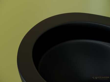 унитаз подвесной ceramica nova uno cn11001mb, безободковый, с сиденьем микролифт, черный матовый