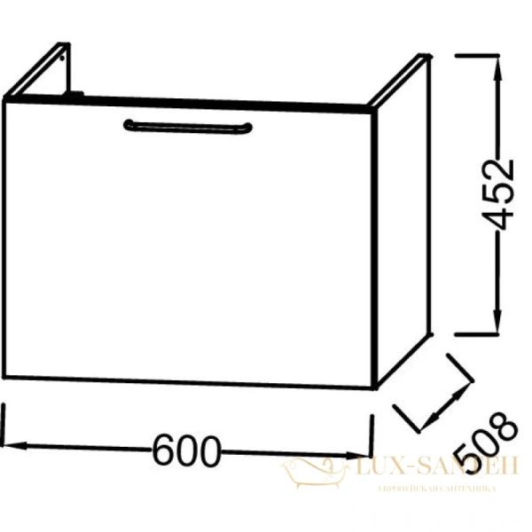 тумба jacob delafon odeon rive gauche eb2510-r8-n14 60 см, серый антрацит