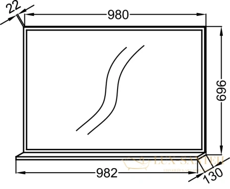 зеркало с полочкой jacob delafon vivienne eb1598-n18 100 х 70 см белый глянцевый