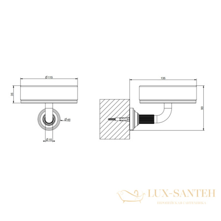 мыльница gessi venti20 65401.299 подвесная, black xl