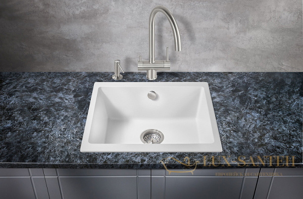 кухонная мойка milacio leon mc.77082 55 см, белый