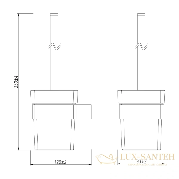 ёршик для унитаза lemark smooth line 9766021 с держателем, графит