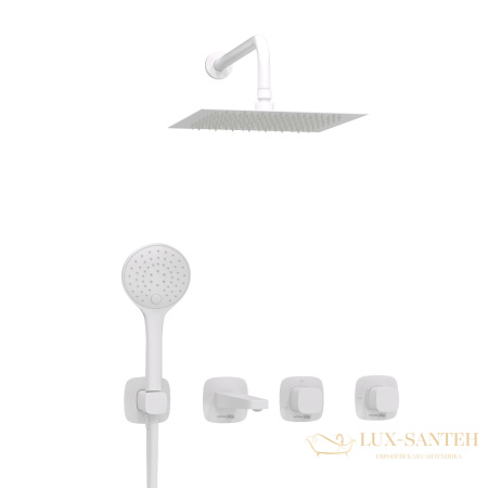 душевая система для ванны встраиваемая 250 мм wasserkraft saale a9551.267.316.146.254.328.156.155, белый матовый