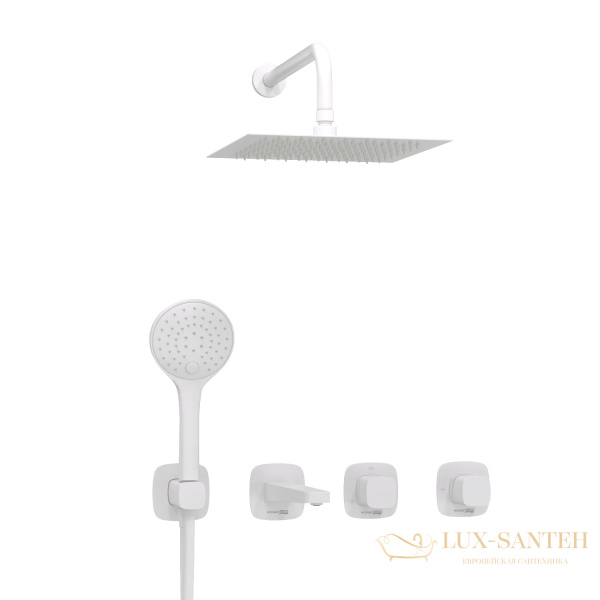 душевая система для ванны встраиваемая 250 мм wasserkraft saale a9551.267.316.146.254.328.156.155, белый матовый